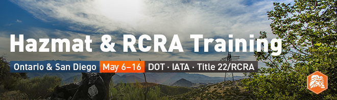 hazmat and RCRA Title 22 hazardous waste training in California