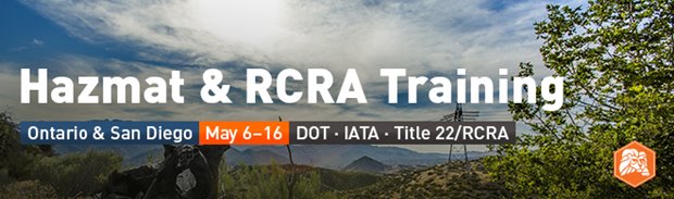 hazmat and RCRA Title 22 hazardous waste training in California