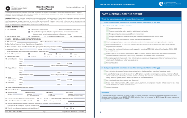 incident report form changes proposed