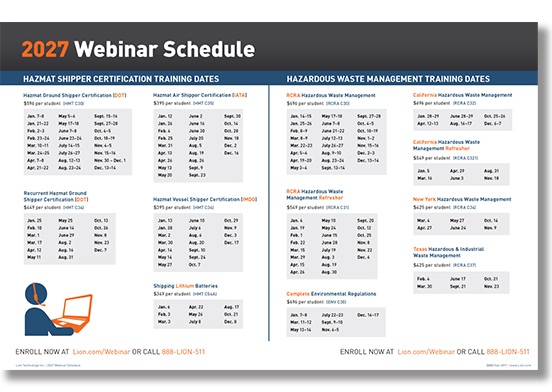 Lion's 2027 workshop schedule is now available